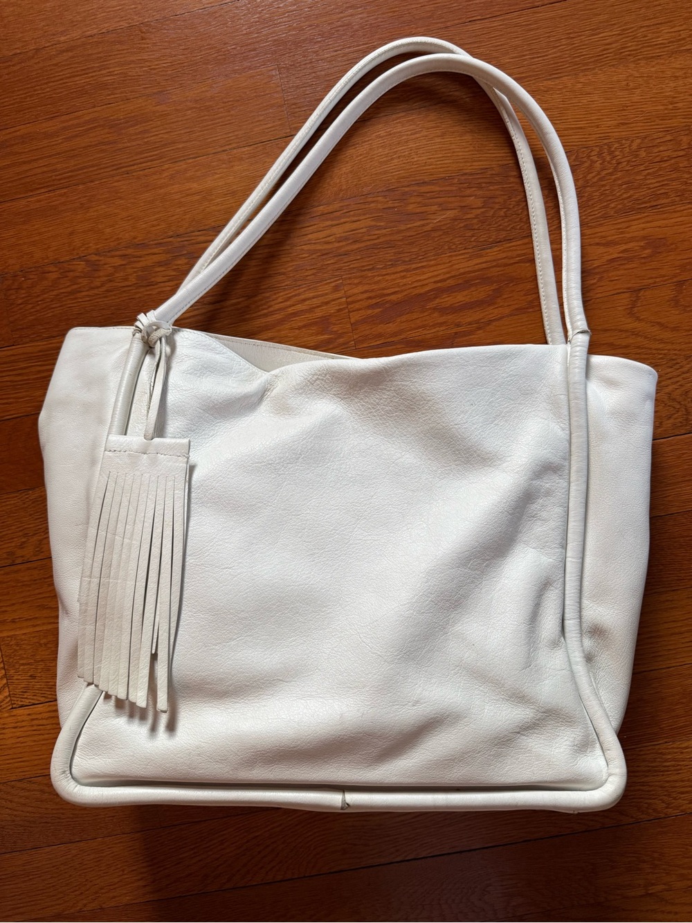 Johnny Was White Fringe Tote Bag